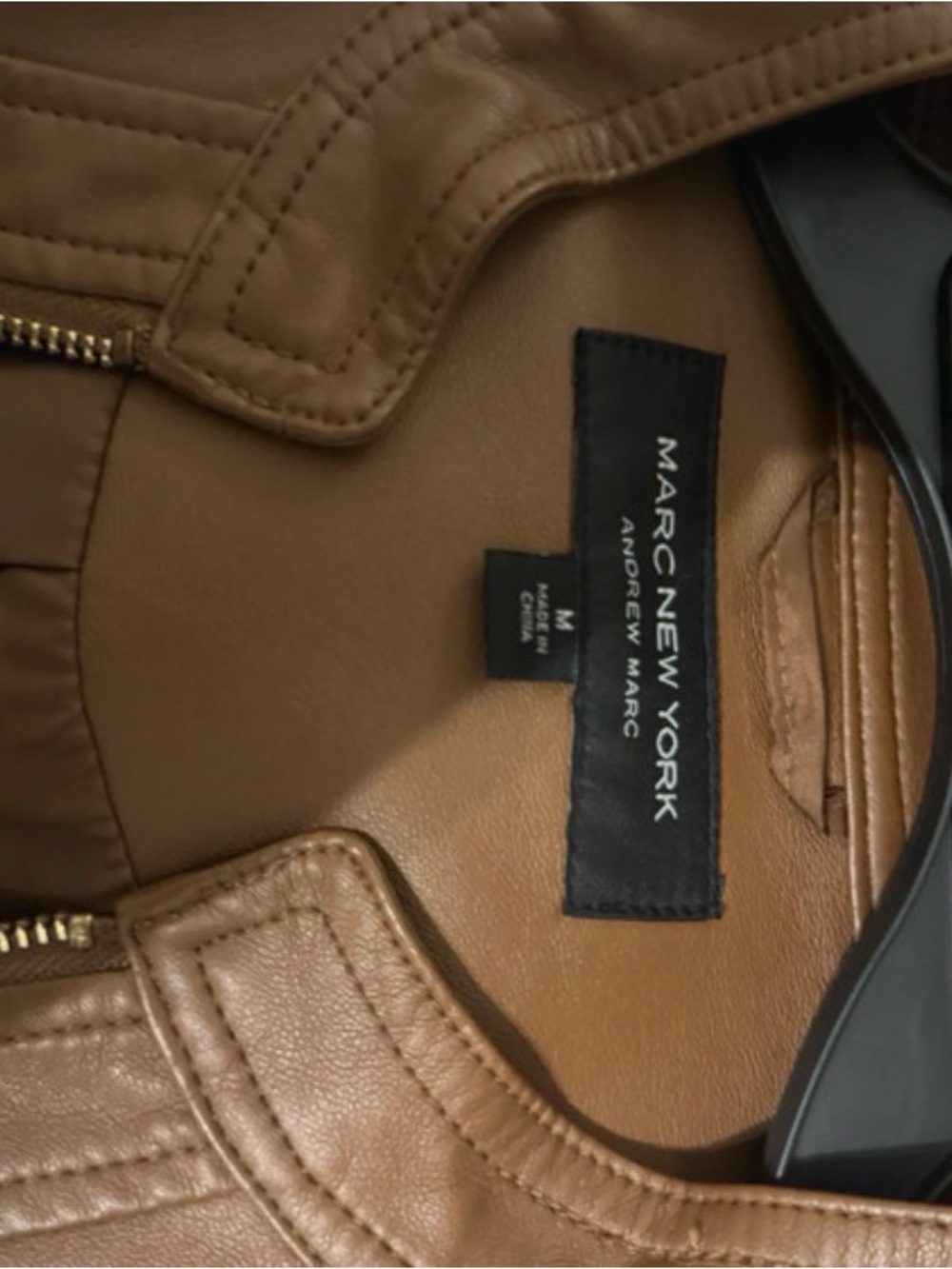 Marc New York Andrew Marc Brown Faux Leather & Suede Moto Jacket - Picture 3 of 3